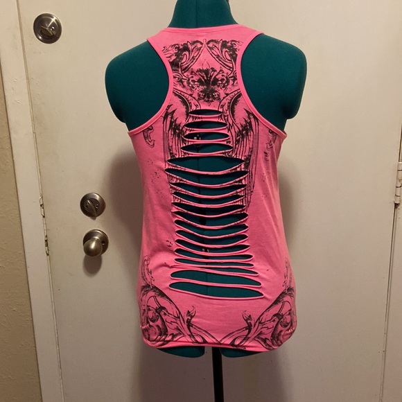 JR’s razor cut back tank top large but fits like a small glittery paint front - Picture 3 of 9